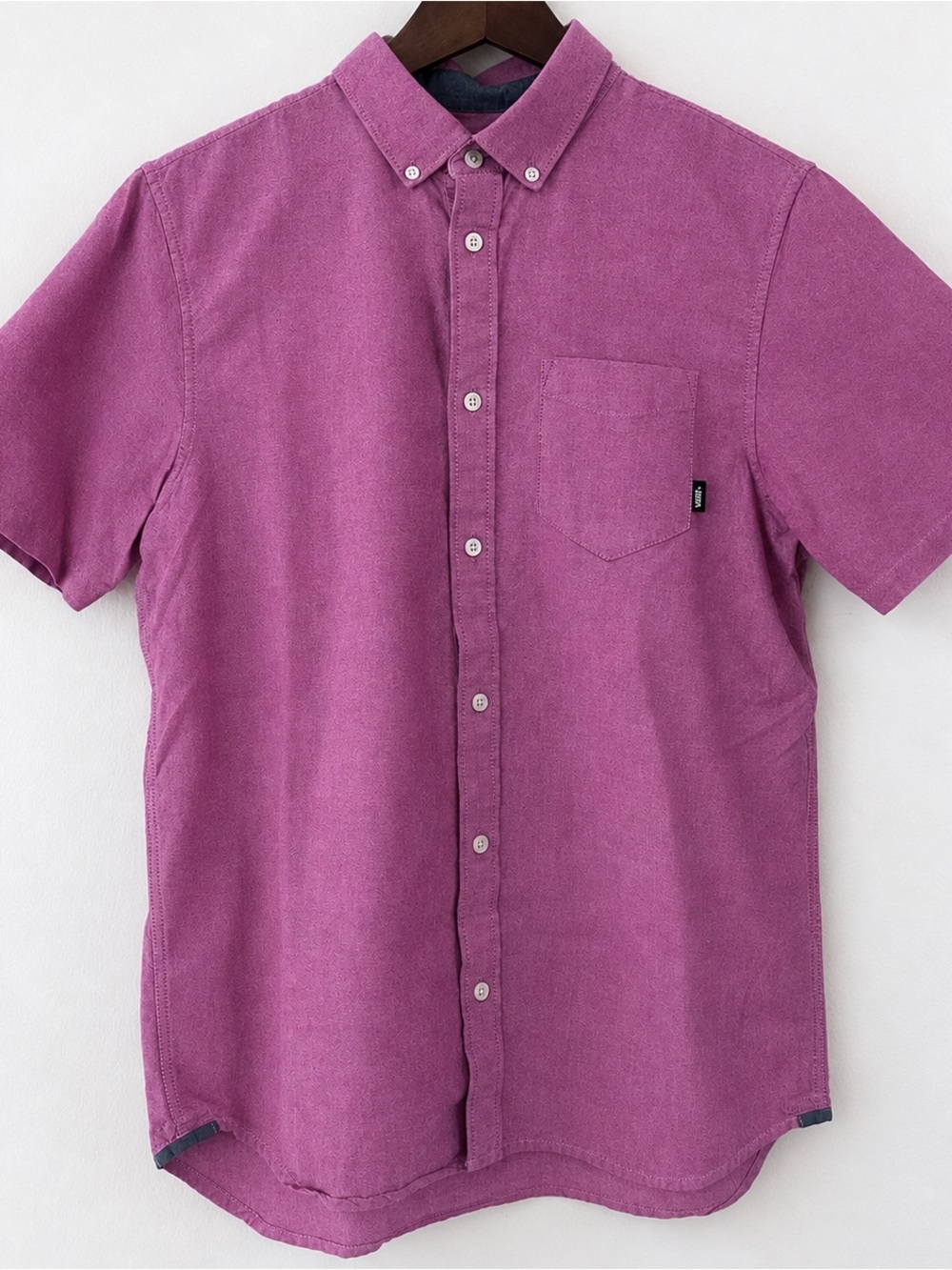 Vans Shirt Classic Fit Short Sleeve Button Down 100% Cotton Chambray Men’s Small - Picture 1 of 5